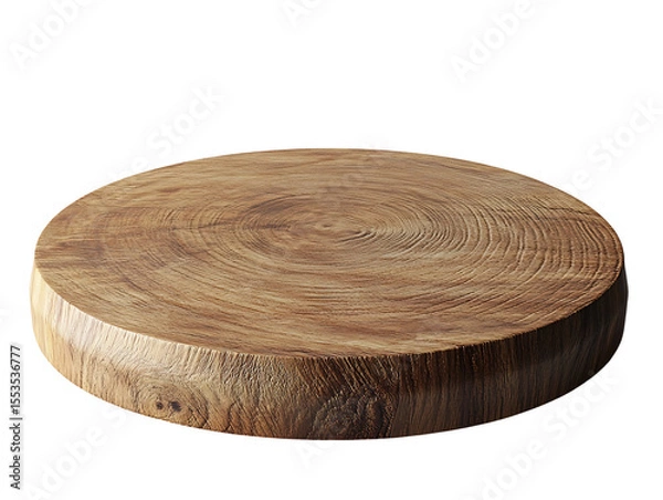 Fototapeta 3D Of Round Wooden Display Stand on Transparent Background