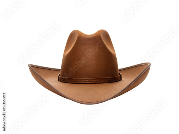 Fototapeta Elegant brown cowboy hat with a sleek design and detailed craftsmanship transparent background