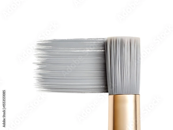 Fototapeta Macro Photograph of a Paintbrush Stroke with Gray Paint transparent background