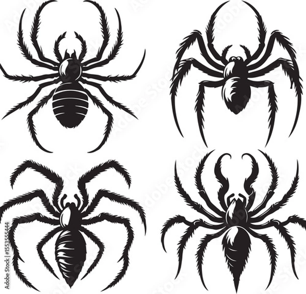 Obraz Spider text icon silhouette vector with white background