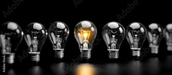 Fototapeta Illuminating ideas in a row