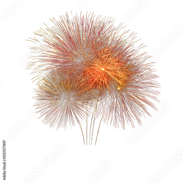 Fototapeta Fire in the Night: Luxe Red and Gold Explosions transparent background