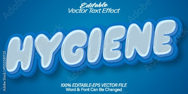 Fototapeta Hygiene Vector Text Effect Editable Alphabet Clean Blue Cartoon