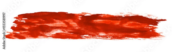 Fototapeta Farbstreifen rot gemalt mit einem Pinsel