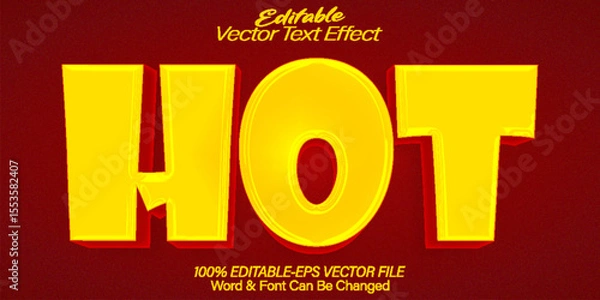 Fototapeta Hot Vector Text Effect Editable Alphabet Sun Fast Food Hotdog Fire