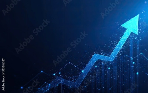 Fototapeta Abstract graphic of an upward trending line graph