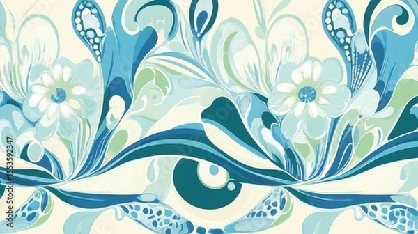 Obraz Abstract floral design on a light background.