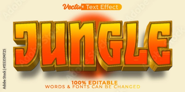 Fototapeta Jungle Vector Text Effect Editable Alphabet Wildlife Botany