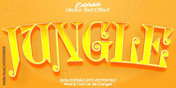 Fototapeta Jungle Vector Text Effect Editable Alphabet Wildlife Botany