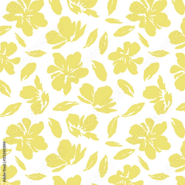 Fototapeta Flowers have organic shape with seamless background. Simple abstract floral pattern. Modern printing. Ideal for textile design, wallpaper, cards, posters and decoration.

