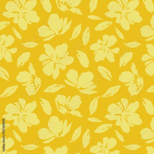 Fototapeta Flowers have organic shape with seamless background. Simple abstract floral pattern. Modern printing. Ideal for textile design, wallpaper, cards, posters and decoration.
