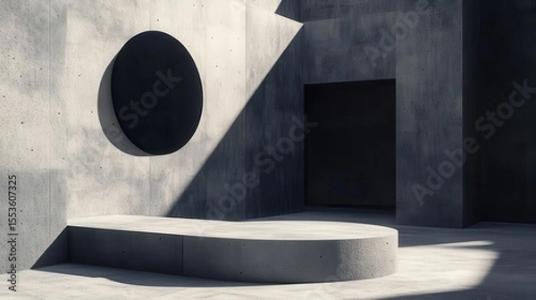 Obraz Gray concrete architectural display podium.