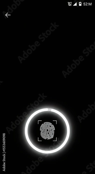 Fototapeta Fingerprint scan on a dark screen representing biometric authentication, security access, and identity verification technology.