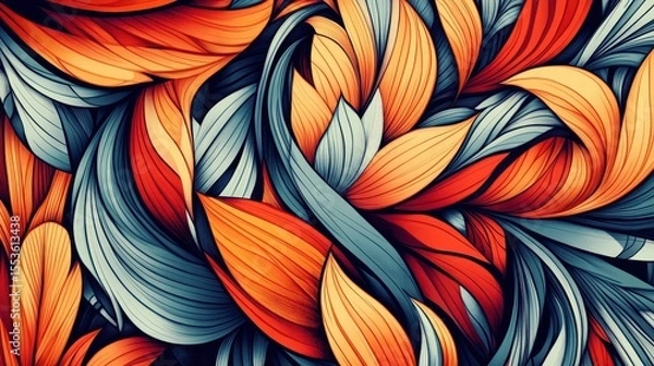 Obraz Intricate abstract design featuring swirling lines and vibrant colors.