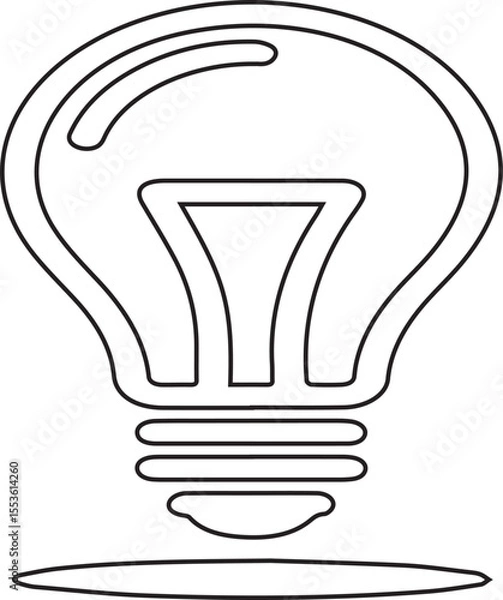 Fototapeta This simple lightbulb outline art represents ideas and innovation, great for various creative projects, offering a scalable graphic for digital design and branding uses.