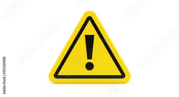 Fototapeta Yellow Warning Sign with Exclamation Mark.