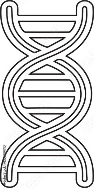 Fototapeta A minimalistic outline depicting a double helix molecule, useful for biotech designs, science teaching, or scientific company branding with an elegant genetic structure.