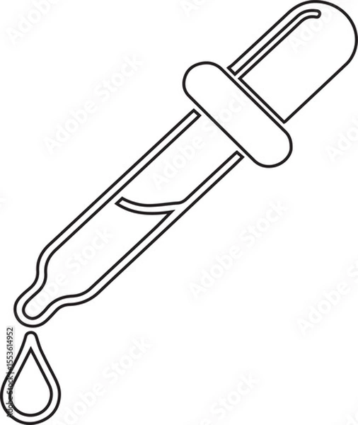 Fototapeta A minimalist dropper design evokes precision and refinement, suitable for logos, icons, and healthcare themed graphics, representing accuracy in science, medicine, or beauty applications.