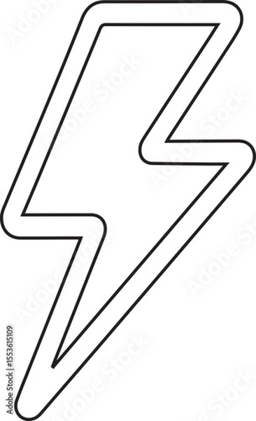 Fototapeta A minimalist lightning bolt graphic provides a simple yet striking design element, ideal for use in logos, user interfaces, and as an icon to represent energy or speed.