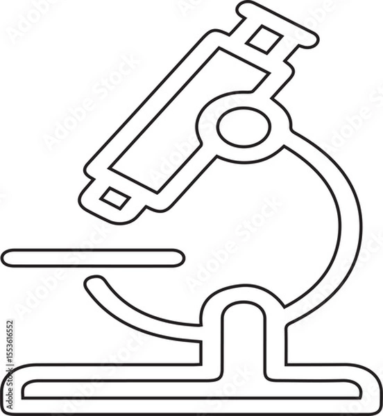 Fototapeta Artistic rendering displays a minimal scientific microscope, suitable for use in a variety of designs, education projects, logos, or medical research material with a clean, modern aesthetic.