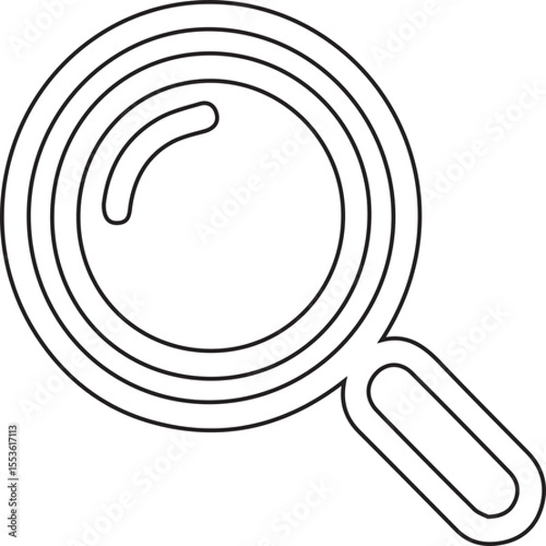 Fototapeta Explore with this graphic of a simple magnifying glass, an icon suited for search, inspection, or investigation, perfect for website elements and user interfaces.