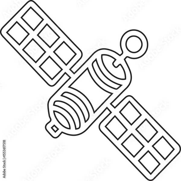 Fototapeta A scalable design of a satellite graphic presents a modern, clean representation of space technology, perfect for applications in communications, science, or global connectivity projects.