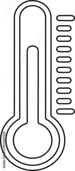 Fototapeta Presenting a minimalist thermometer outline graphic, ideal for weather forecasts, healthcare design, or creating informative temperature icons and symbols.