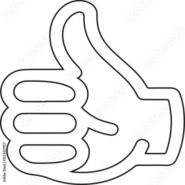 Fototapeta Upward pointing thumb emblem is a simple, positive graphic suitable for app design, user interface elements, websites, social media marketing, or general use as a modern icon.
