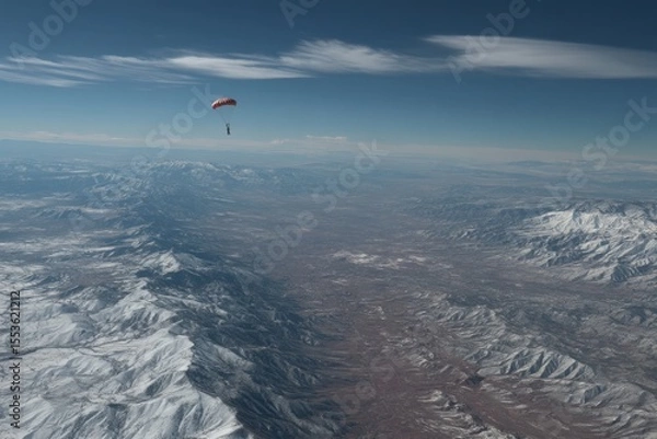 Fototapeta Highaltitude package drop simulation area