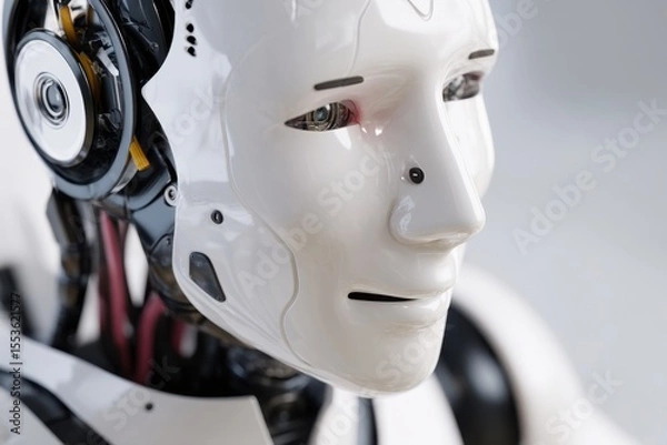 Fototapeta Intelligent robotic assistant with facial display