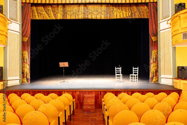 Obraz theater stage with black background