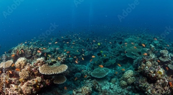 Obraz The underwater marine ecosystem is filled with diverse reef structures and wildlife.
