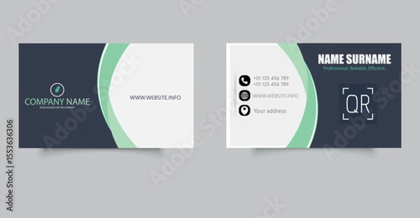Obraz Modern and simple business card design Modern presentation card with company logo Vector business card template Visiting card for business and personal use Vector illustration design. Editable file