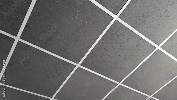 Obraz Ceiling tiles in modern office style with gray color 