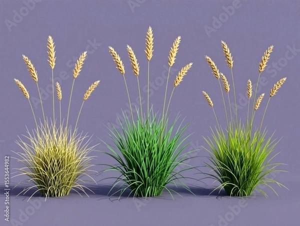 Obraz Wheat Growth Stages from Grass to Maturity
