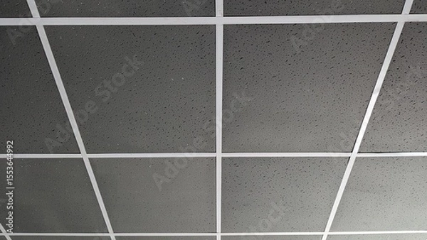 Obraz Ceiling tiles in modern office style with gray color