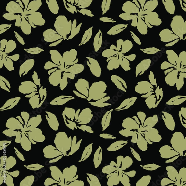 Fototapeta Flowers have organic shape with seamless background. Simple abstract floral pattern. Modern printing. Ideal for textile design, wallpaper, cards, posters and decoration.
