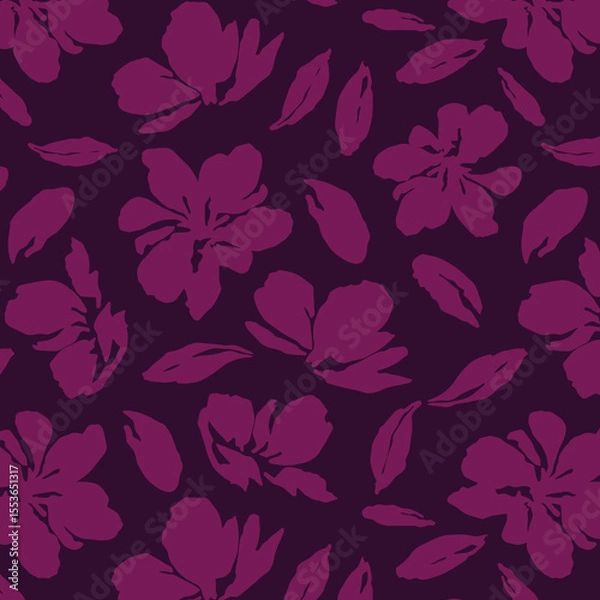 Fototapeta Flowers have organic shape with seamless background. Simple abstract floral pattern. Modern printing. Ideal for textile design, wallpaper, cards, posters and decoration.
