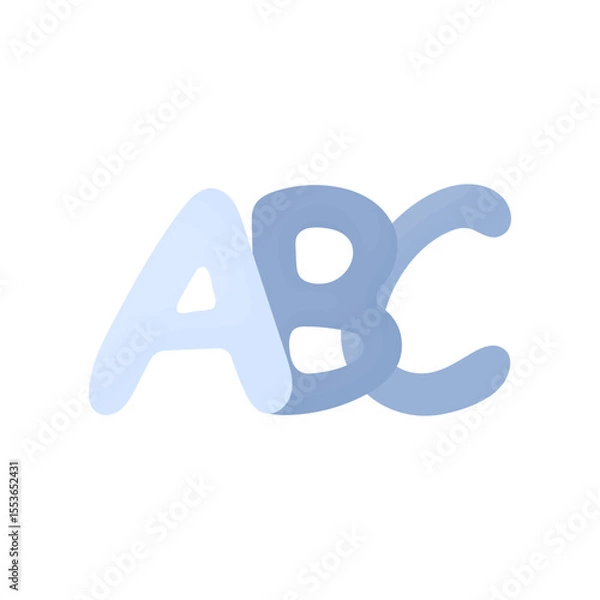 Obraz The first three letters of the alphabet. ABC. Preschool education. Concept first time to school