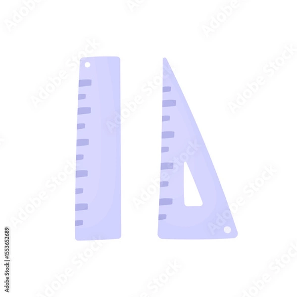 Obraz Two Simple Rulers. School Stationery. Back to School Concept. Elements of Mathematics