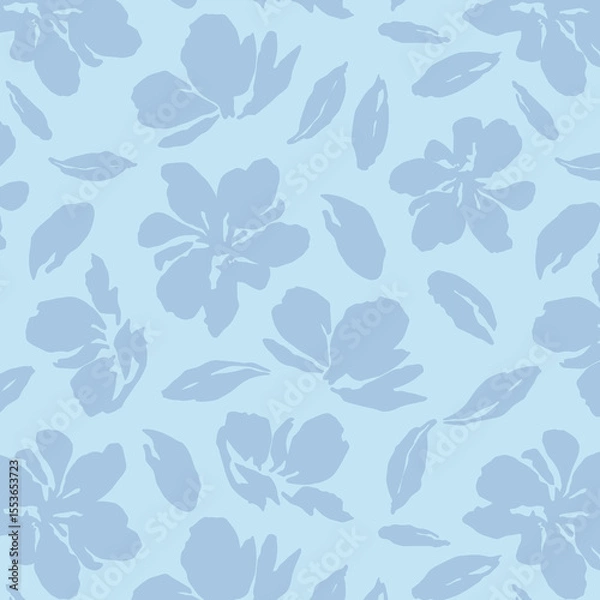 Fototapeta Flowers have organic shape with seamless background. Simple abstract floral pattern. Modern printing. Ideal for textile design, wallpaper, cards, posters and decoration.
