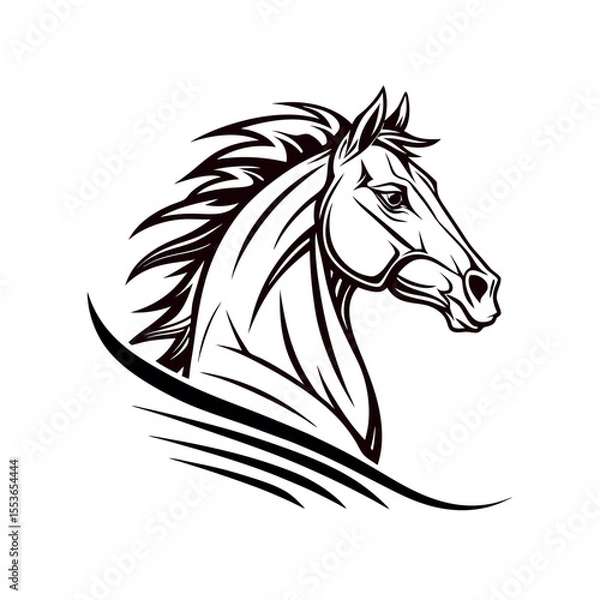 Fototapeta "Horse Logo Element – Bold and Artistic Head Design Vector in EPS Format"

