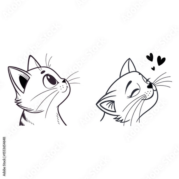 Fototapeta "Minimal Cat Face Illustration – Clean and Cute Vector Design in EPS Format"

