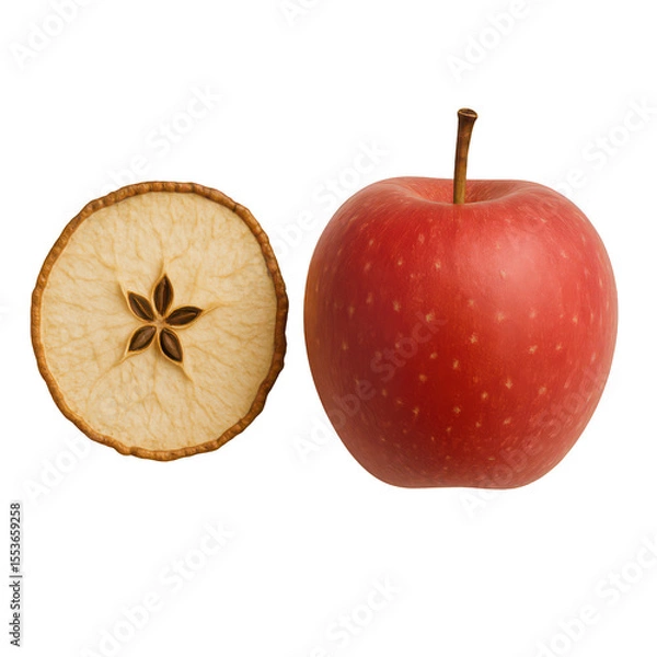 Fototapeta Red Apple and Dried Apple Slice