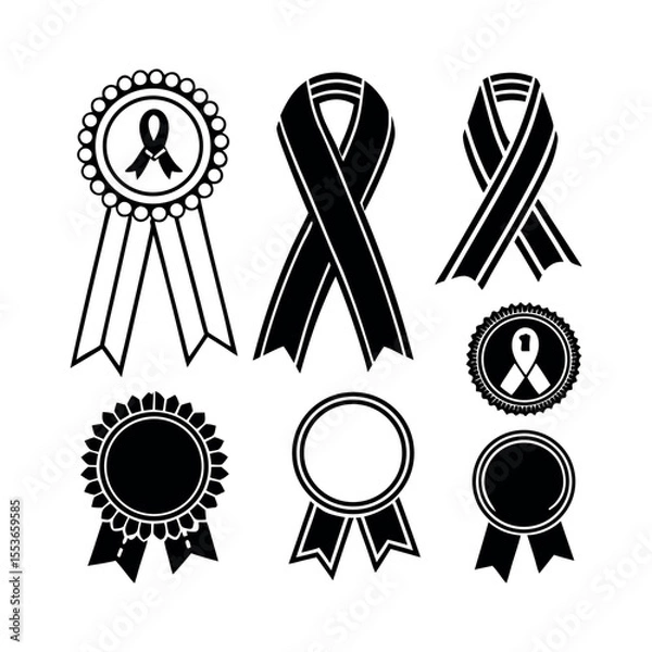 Fototapeta "Silhouette Ribbon Design Pack – Flat Vector Ribbon Collection in EPS Format"


