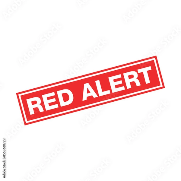 Fototapeta Red Alert Letter Rubber Stamp Vector Template