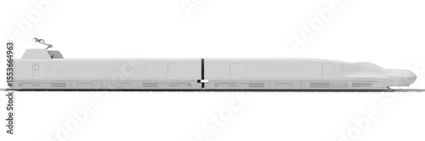 Fototapeta Passenger Speed Train in Clay Style Render on White Background 3D Rendering