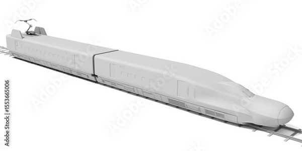 Fototapeta Passenger Speed Train in Clay Style Render on White Background 3D Rendering
