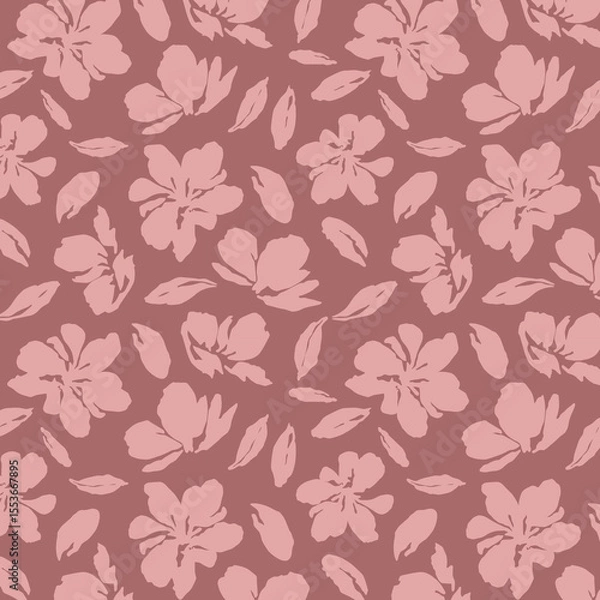 Fototapeta Flowers have organic shape with seamless background. Simple abstract floral pattern. Modern printing. Ideal for textile design, wallpaper, cards, posters and decoration.
