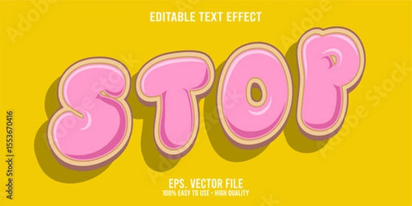 Fototapeta Editable text effect STOP word art typography illustration template style premium vector